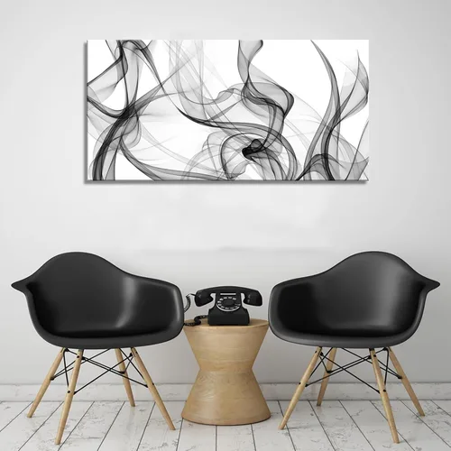 Miniatura 3 de XXMWallArt FC3875 Arte de Pared Abstracto Raya de Luz Negra y Blanca Línea Abstracta Lienzo Arte de Pared para Sala de Estar Dormitorio Baño Oficina