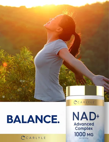 Miniatura 6 de Carlyle Suplemento NAD+ para mujeres y hombres 1000 mg 60 cápsulas Complejo avanzado con resveratrol y colágeno Sin OMG y sin gluten