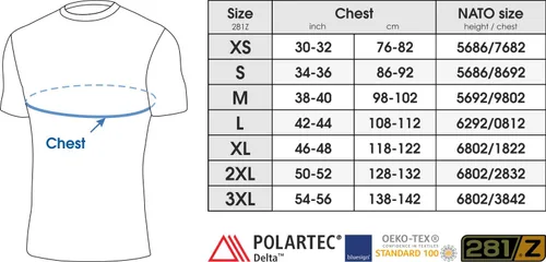 Miniatura 5 de 281Z Mens Military Moisture Wicking Base Layer T-Shirt - Tactical Training Army Professional - Polartec Delta - Odor Resist