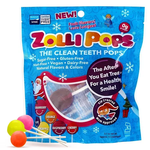 Zollipops - Paquete variado navideño - Paletas Clean Teeth, 3.1 onzas