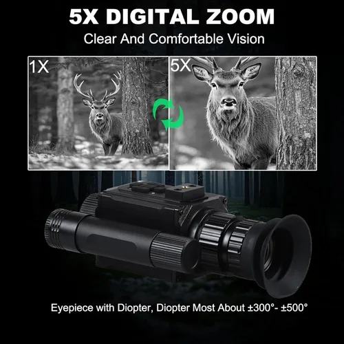 Miniatura 4 de Gafas digitales de visión nocturna de 950 Nm, monocular montado en el casco con pantalla AMOLED HD de 1.4 pulgadas para camping, caza y seguridad