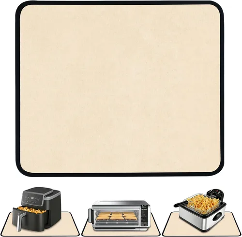 Miniatura 9 de Alfombrilla resistente al calor para freidora de aire, freidora profunda, horno, almohadillas calientes negras de 12 x 14 pulgadas para protector