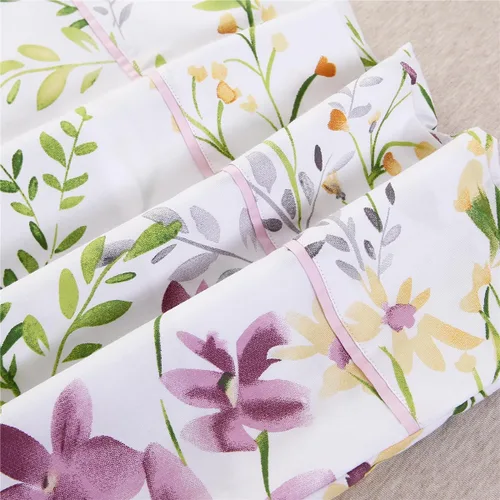 Miniatura 5 de URBONUR Juego de 2 fundas de almohada 100% algodón con estampado floral, fundas de almohada decorativas de tamaño estándar suaves, transpirables