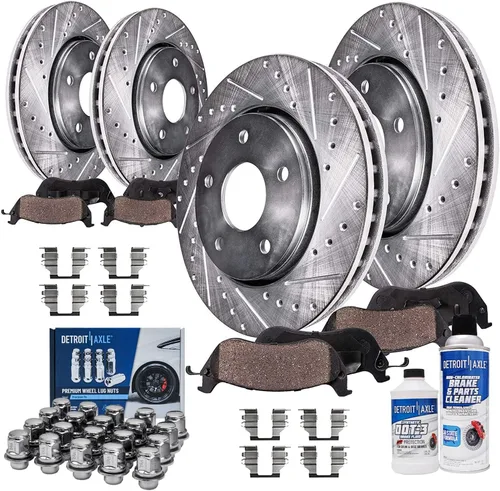 Miniatura 13 de Detroit Axle - Rotores de freno para Ford Mustang 2015, 2016, 2017, 2018, 2019, 2020, 2021, 2022, 2023, repuesto de rotores de freno de disco
