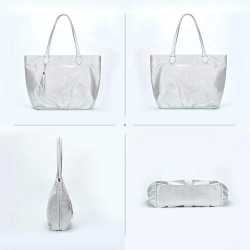 Miniatura 3 de GAYI URBAN - Bolsa de mano con purpurina para mujer, bolso de mano de oropel brillante, bolso de hombro grande con lentejuelas