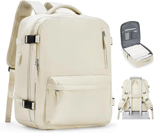 Miniatura 42 de VGCUB - Mochila grande para viaje, trabajo, negocios, mochila para laptop aprobada como equipaje de mano para vuelos, unisex, Negro -, Grande, Large