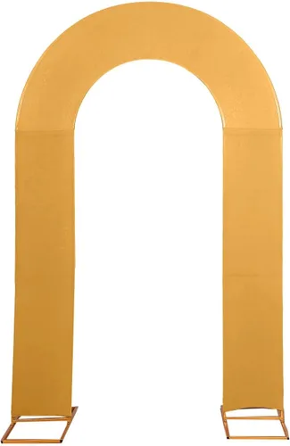 Miniatura 2 de Balsa Circle Funda de tela de arco de doble arco abierto de elastano beige de 8 pies Fundas de tela de arco en forma de U para eventos al aire