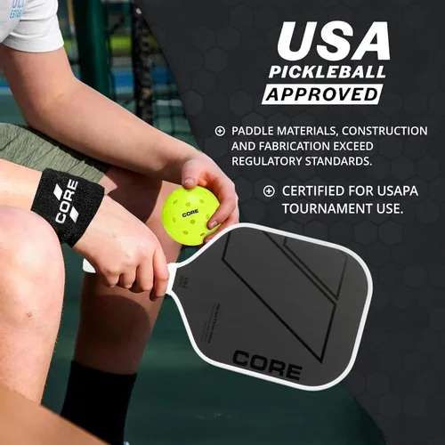 Miniatura 6 de CORE Pickleball - Paletas de pickleball de fibra de carbono - Aprobadas por USAPA - Modelos PRO y de entrada - Empuñadura de confort acolchada