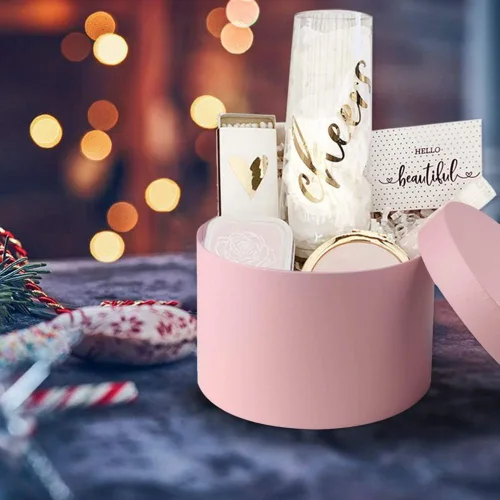 Miniatura 2 de Cajas de regalo redondas con tapas, juego de 4 cajas de regalo rosadas, cajas de regalo de varios tamaños, cajas de regalo para regalos de Color #18