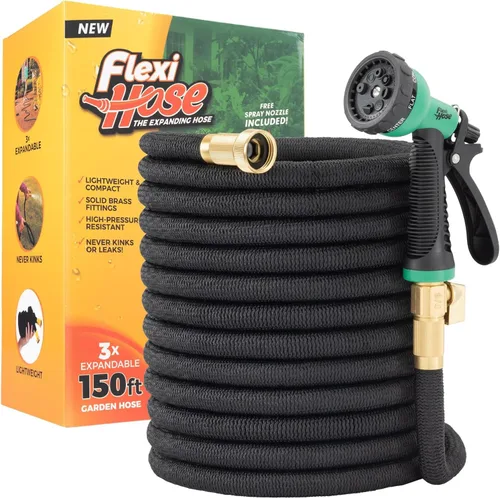 Miniatura 9 de Flexi Hose manguera de jardín expandible con boquilla de 8 funciones, 25 pies - manguera de jardín retráctil ligera, manguera de agua - flexibilidad