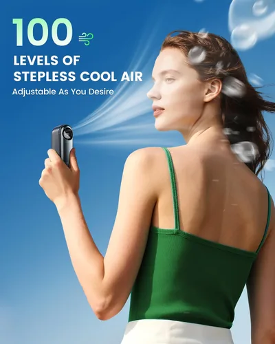 Miniatura 4 de coldSky Ventilador turbo portátil de mano, mini ventilador personal recargable de 4000 mAh, 1-100 velocidades ajustables, ventilador de bolsillo