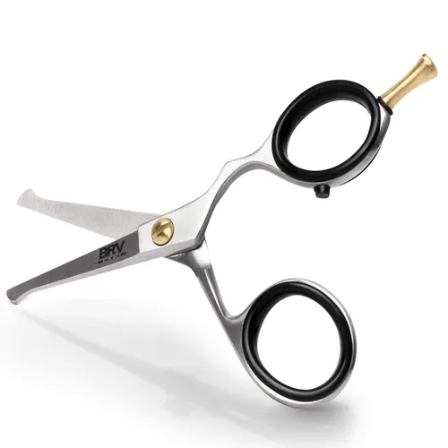 Miniatura 8 de BRV MEN Tijeras pequeñas de punta redondeada para hombres de 4.2 pulgadas Acero inoxidable de alto carbono Pelo de nariz para hombres Tijeras