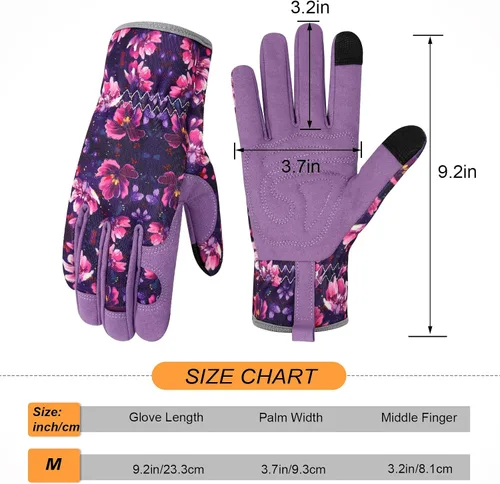 Miniatura 2 de Guantes de Jardinería de Cuero MERTURN para Mujeres, Guantes de Jardín a Prueba de Espinas, Guantes de Trabajo Compatibles con Pantalla Táctil
