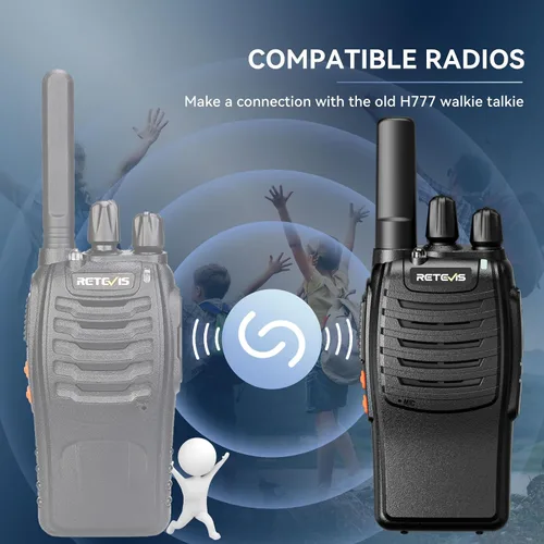 Miniatura 4 de Retevis H-777 Walkie Talkies recargables, mini radios de 2 vías de largo alcance, pequeño Walky Talky, radios bidireccionales FRS portátiles