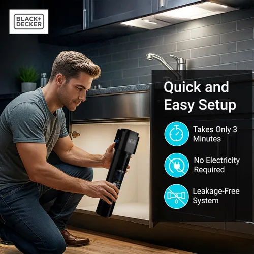 Miniatura 5 de BLACK+DECKER Filtro de agua para debajo del fregadero de 15 pulgadas 2 años Reduce cloramina, cloro, plomo, PFAS, mal sabor y olor Filtro