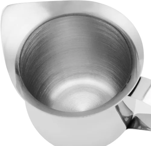 Miniatura 3 de KEILEOHO Paquete de 8 jarras pequeñas de metal de 3 onzas, jarra de crema de acero inoxidable, cremas en forma de campana con boquilla de vertido