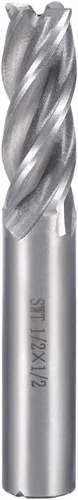 uxcell 1/2 "corte HSSAL espiral broca de extremo recto cortador de molino 4 flautas con vástago de 1/2"