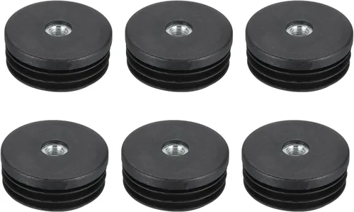 Miniatura 18 de Uxcell 4 piezas de insertos roscados M8 para tubo redondo de 0.748 in/0.75 pulgadas, insertos de plástico negro para tapas de extremos de silla