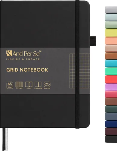 Miniatura 115 de &And Per Se - Cuaderno en blanco, 160 páginas, 5.7 x 8 pulgadas, cuaderno de rayas estrechas con papel grueso para escribir, cuaderno de tapa dura