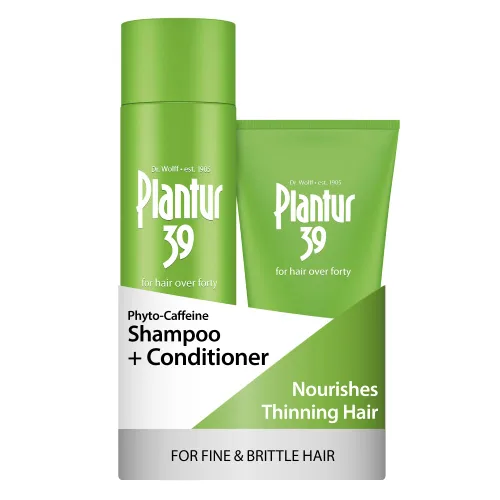 Plantur 39 Paquete de champú y acondicionador para cabello fino y quebradizo I promueve el crecimiento natural del cabello I Champú de fórmula I de