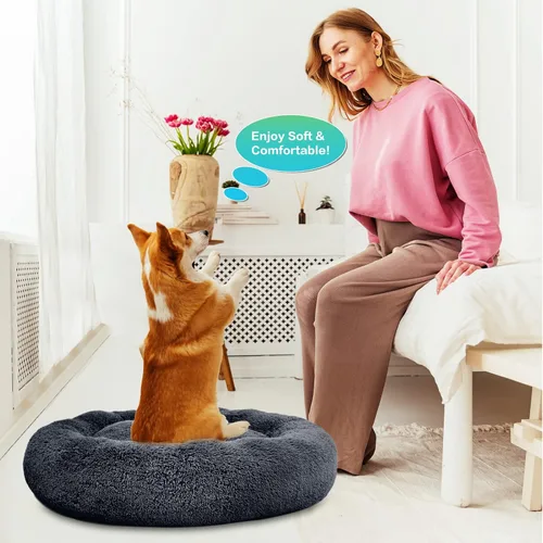 Miniatura 8 de SAVFOX Cama calmante para perros, cama antiansiedad, cama de perro de felpa para perros pequeños, tamaño mediano, grande y XL, cama suave y cómoda