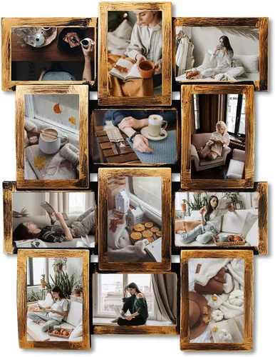Miniatura 16 de J.M.Deco Marcos de Fotos Collage de 12 Aberturas Reunión Amigos Familia Memoria Marcos de Fotos para Decoración de Pared Marco de Fotos Selfie
