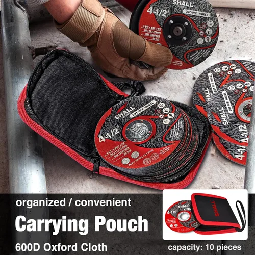 Miniatura 4 de SHALL Paquete de 25 ruedas de corte de 4 1/2 x 7/8 pulgadas, rueda de corte con bolsa para amoladora angular, disco de corte rápido de metal y acero