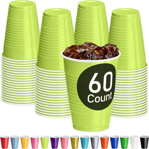 Miniatura 20 de DecorRack - Vasos desechables y reutilizables de 12 onzas para fiestas de cumpleaños, despedidas de soltera, campamentos, eventos en interiores y al