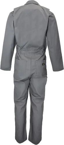 Miniatura 3 de Natural Uniforms Overol de sarga de manga larga con cremallera para hombre, resistente a las manchas y a las arrugas