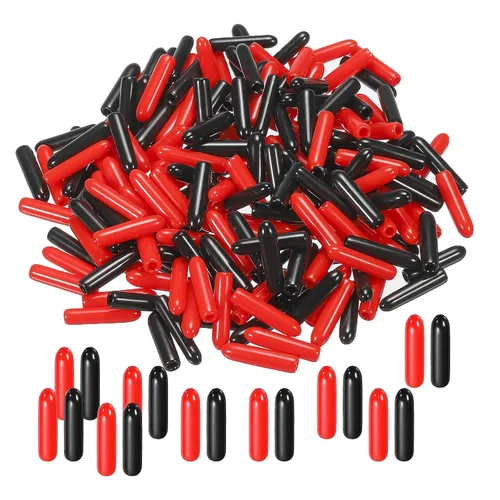 Miniatura 59 de MECCANIXITY 50 unids tapas de goma Surtido de 0.079 in PVC vinilo tornillo rosca protector para tornillo tornillo negro rojo