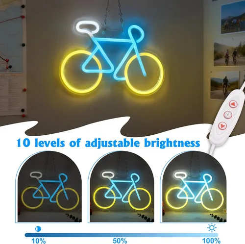 Miniatura 3 de Letreros de neón para bicicleta para decoración de pared, luces de neón para dormitorio, luz de pared de neón adecuada para sala de estar, oficina