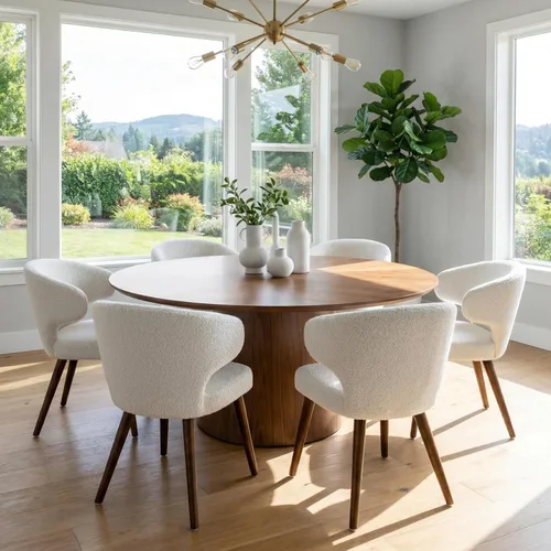 Miniatura 9 de RIVOVA Juego de 2 sillas tapizadas con brazos decorativos, sillas de comedor modernas de felpilla de mediados de siglo para cocina, comedor, sillas