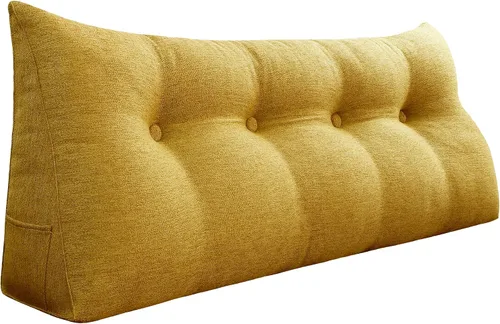 Miniatura 25 de Almohada de cuña gruesa de 14 libras tamaño King para cabecero, posicionador de cuerpo, almohada de lectura triangular para sentarse en la cama