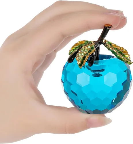 Miniatura 5 de Figura de manzana de cristal de Vie jeune, pisapapeles de estatua hecha a mano, adorno para decoración del hogar, artesanías de cristal