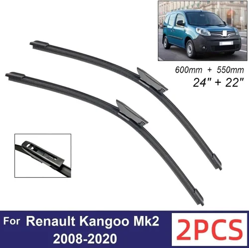 Miniatura 2 de Limpiaparabrisas de automóvil compatible con Renault Kangoo Mk2 1 para puerta trasera Express 2008-2020, limpiaparabrisas delantero de goma suave 2