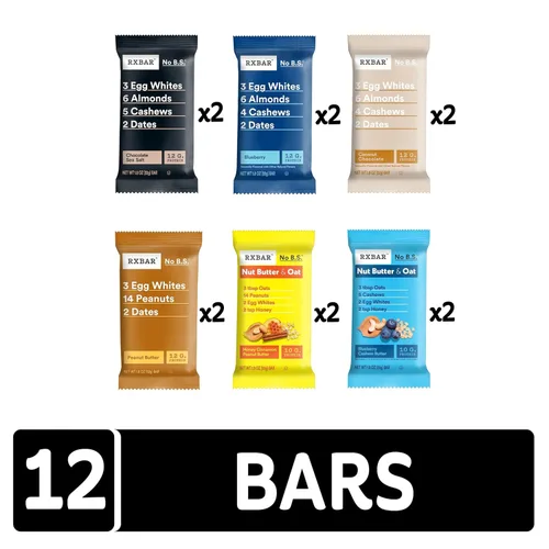 Miniatura 5 de RXBAR Barras de proteínas, barras de aperitivos, paquete variado (12 unidades)