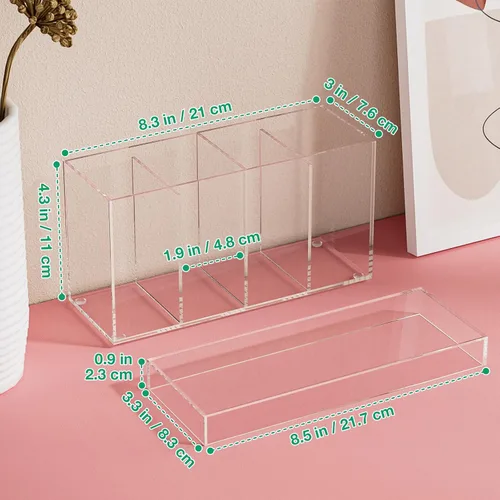Miniatura 3 de Organizador de extensiones de pestañas con tapa, organizador de pestañas acrílicas para técnicas de pestañas, contenedor de suministros de pestañas
