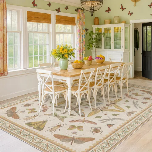 Miniatura 147 de Hazo Haus Alfombra de Baño Bohemia Lavable 2x3, Alfombras Pequeñas para Cocina, Tocador, Puerta Principal Entrada Interior, Antideslizante Pelo Bajo