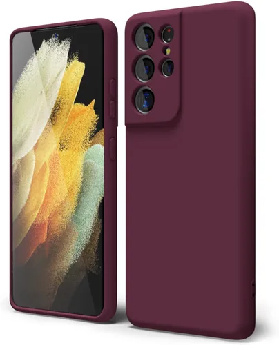 Miniatura 73 de oakxco Funda para teléfono Samsung Galaxy S21 Ultra con agarre de silicona líquida, bonita funda delgada y delgada de goma suave de TPU lisa
