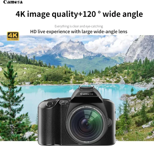 Miniatura 9 de Cámara de fotografía profesional, 64MP IR visión nocturna Vlogging cámara grabadora con pantalla de 3.0 pulgadas, cámara digital de 120 grados gran