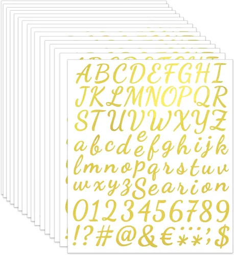Miniatura 13 de ELANE 1296 piezas de 16 hojas de calcomanías de letras y números, calcomanías de letras impermeables para buzón, letras y números para fuera