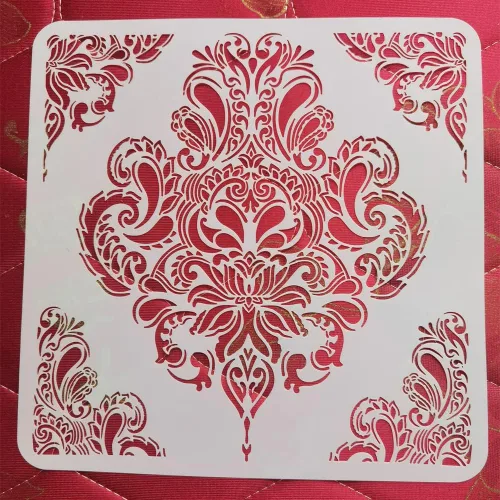 Miniatura 10 de Plantilla DIY para manualidades 30x30 cm Floral Mandala Yinyang Plantilla reutilizable para muebles, manualidades en madera, álbum de recortes