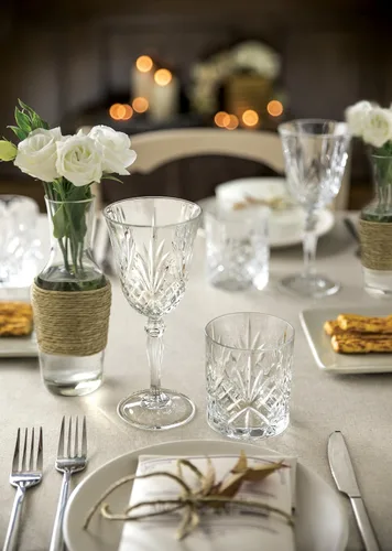 Miniatura 4 de Lorenzo RCR Crystal Collection - Juego de vasos de agua Lorren Home Trends-Melodia, 6 unidades (paquete de 1), copa de vino tinto, 7.5 onzas líquidas