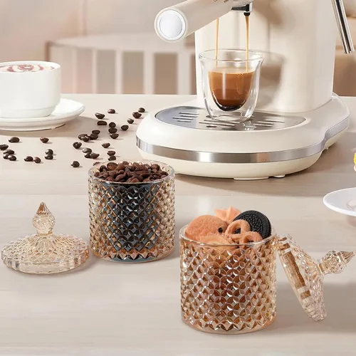 Miniatura 7 de Paquete de 2 Portacotonetes Frascos de Boticario de Vidrio Grueso con Tapa para Decoración de Baño Organizador de Almacenamiento para Hisopos