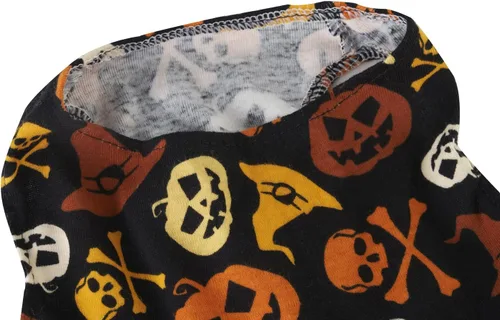 Miniatura 3 de Disfraz de calabaza para perros pequeños, diseño de calavera naranja y negro, para Halloween, talla S