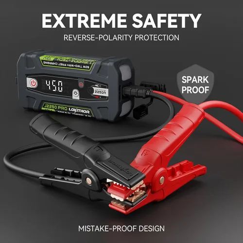 Miniatura 5 de LOKITHOR J2250 PRO Arrancador de Salto con ConnectMax, Batería de Arranque para Coche LiFePO4 de 2250A para Motores de Gasolina de 8.0L y Diésel