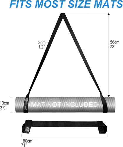Miniatura 3 de A AZURELIFE Premium 2 en 1 correa para esterilla de yoga, ajustable antideslizante para transportar esterilla de yoga, se dobla como bandas