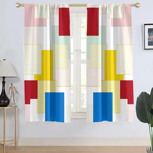 Miniatura 39 de AAtter Cortina de Ventana Verde Azulado y Negro Turquesa Aguamarina Gris Blanco Abstracto Moderno Oscuro Masculino Sala de Estar Dormitorio Cortinas