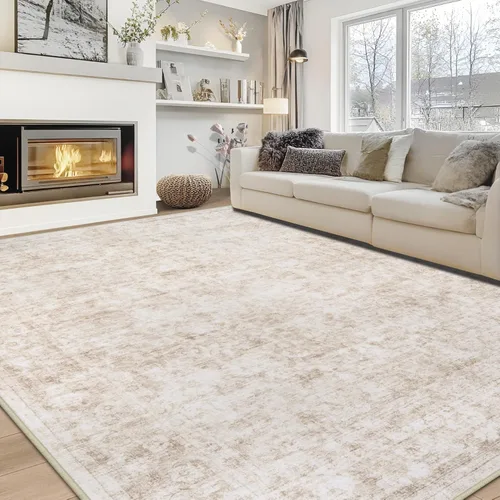 Miniatura 22 de Alfombra lavable de 4 x 6 pies para sala de estar, alfombra grande moderna para comedor y dormitorio, antideslizante, pelo bajo, 4 x 6 pulgadas