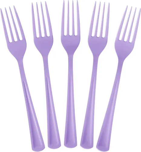 Miniatura 12 de Party Solids Tenedores de plástico negro, 100 piezas, tenedores negros, utensilios desechables, juego de cubiertos de plástico resistente